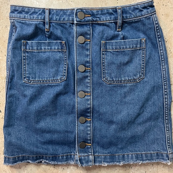 Loft Button Down Denim Skirt Size 4 - Picture 1 of 4
